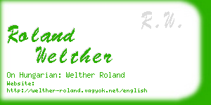 roland welther business card